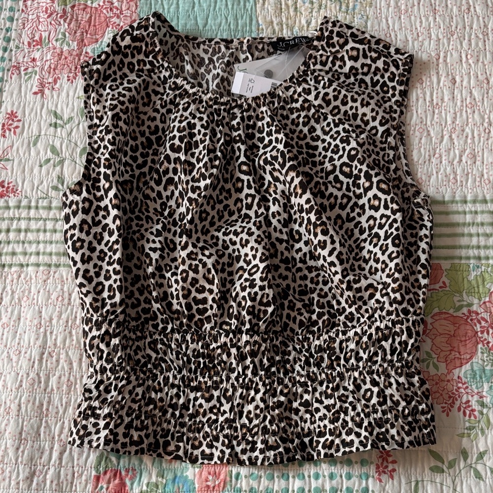 J. Crew NWT Leopard Print Sleeveless Top